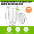 Mkhaslri 50 Sets Stemless 20 oz) Disposable Glasses With Strawless Sip Lids,PET Drinking Cups,Clear Plastic Coffee Cups
