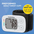 HealthWise Blood Pressure Monitor - Adult Wrist Cuff, Intelligent Inflation, 2-Person Memory, Hypertension Indicator
