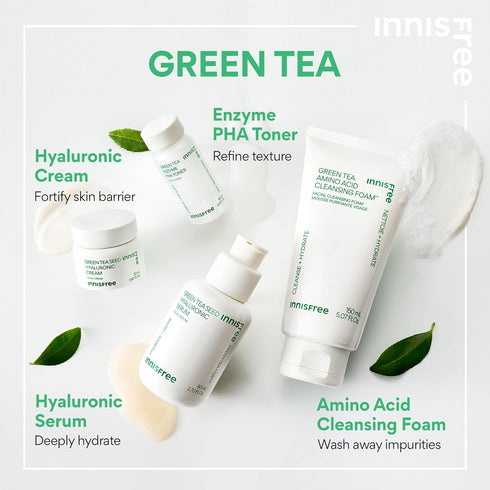 innisfree Green Tea Seed Hyaluronic Serum - Korean Face Serum with Panthenol and Niacinamide for Hydration