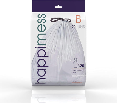 Eyely MPH3000B-CLEAR Phoenix 5.3-Gallon Drawstring Unscented Trash Can Liner, Clear (60-Count, 3-Packs