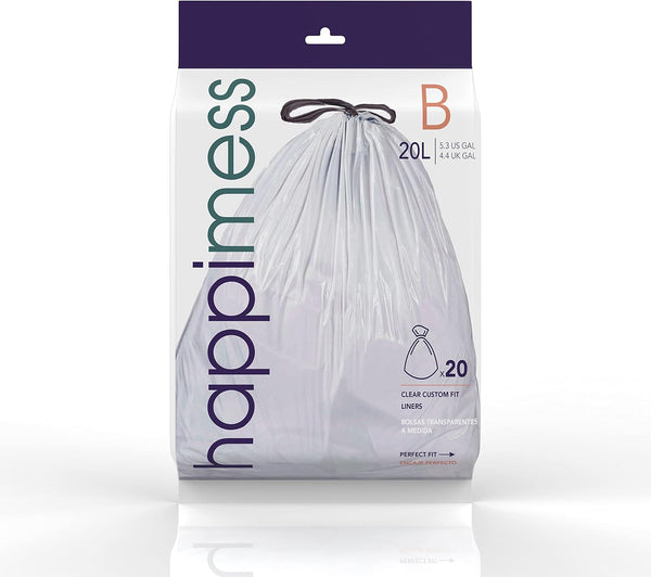 Eyely MPH3000B-CLEAR Phoenix 5.3-Gallon Drawstring Unscented Trash Can Liner, Clear (60-Count, 3-Packs