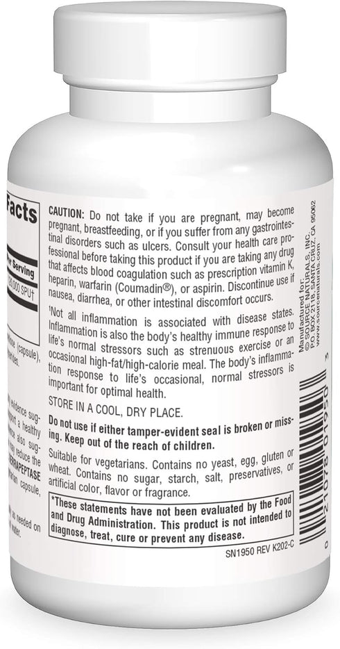 Source Naturals Serrapeptase, Delayed Release Enzyme, 120 Vegetarian Capsules