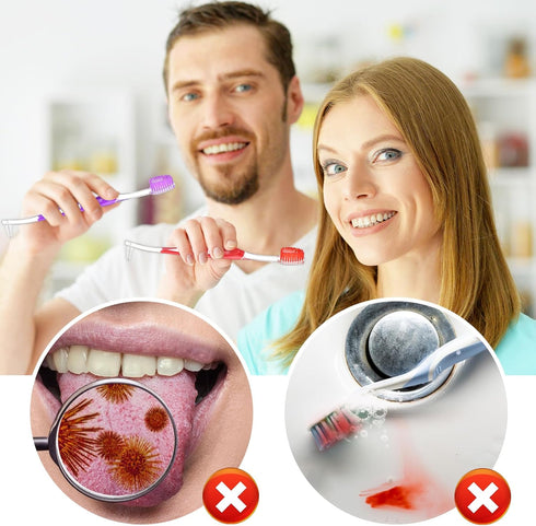 4 Pack Braces Brushes for Teeth, Orthodontic Toothbrush with Interproximal Head, Double Ended Soft Bristles