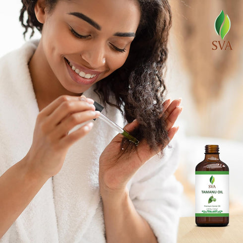 SVA Tamanu Oil - 4 Fl Oz – 100% Natural Cold Pressed Tamanu Oil for Face, Skin Care, Hair Care, Scalp Massage & Body