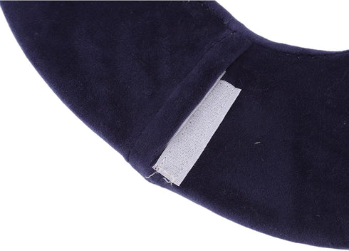 Jauarta U Shaped Hot Water Bottle Warm Neck Soft Rubber Hot Water Bag with Detachable Cloth Cover (Navy Blue)