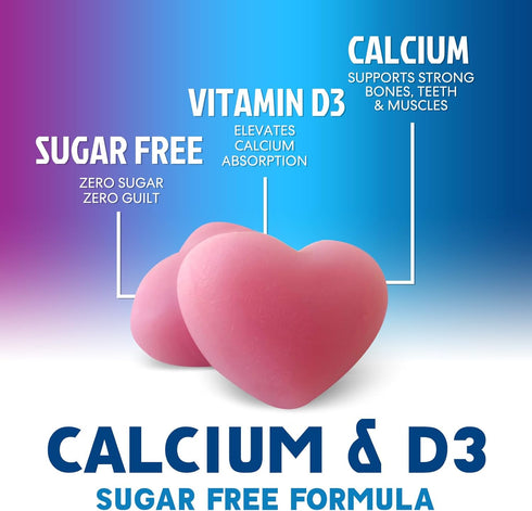 Gummies Gummy D3 Immune 120 Gummies Calcium Supplement - Sugar Free Calcium with Vitamin for Best Absorption - Supports