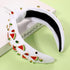 Summer Watermelon Headbands for Women, Tropical Fruit Rhinestone Crystal Wide Top Knot Hair Accessories (Fruit B-White)