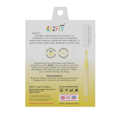 TSA-Accepted Oral Fixation Flavored Air Device, Habit Replacement | Zen Travel Stress Relief, 4-Pack for Airport Use