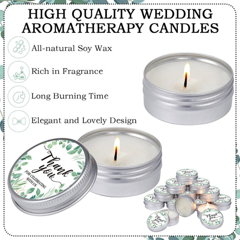MTLEE 50 Pcs Eucalyptus Baby Shower Scented Candles Gift Travel Tin Aromatherapy Candles Favors for Baby Shower Favors