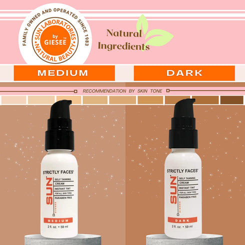 Sun Laboratories By Giesee Face Self Tanner Medium, Facial Self Tanning Lotion