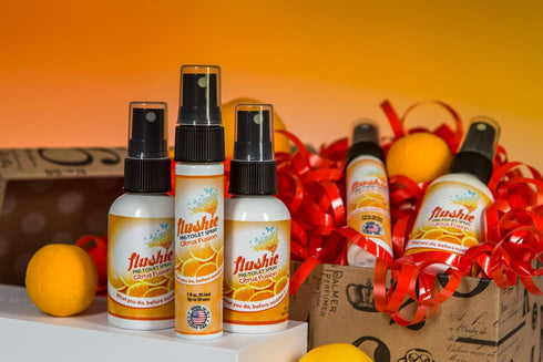 Flushie Pre-Toilet Spray 8oz, Poop Deodorizer Travel Size Toiletries Bathroom Spray