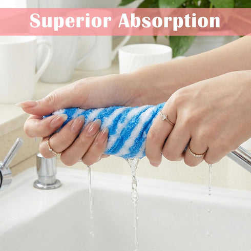 QFGasre 100 Pack 10" 10" Microfiber Cleaning Cloth, Soft Absorbent Rags x Kitchen Towels Double-Sided Wash Cloths