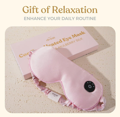 Silk Cordless Heated Eye Mask for Dry Eyes, USB Rechargeable Electric Eye Mask for Blepharitis and Stye - Pink