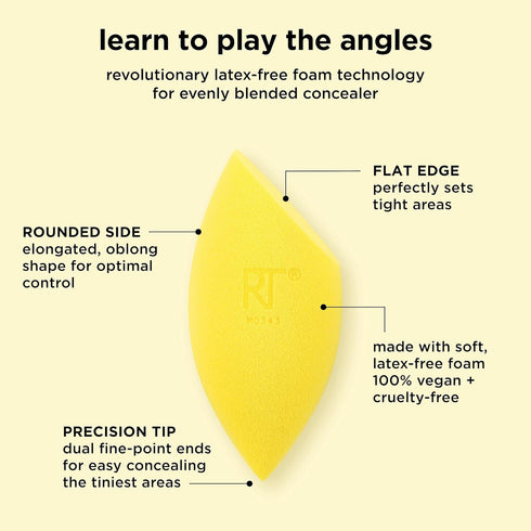 Real Techniques Miracle Concealer Sponge, Makeup Blending Sponge for Liquid & Cream Concealer, Yellow, 1 Count