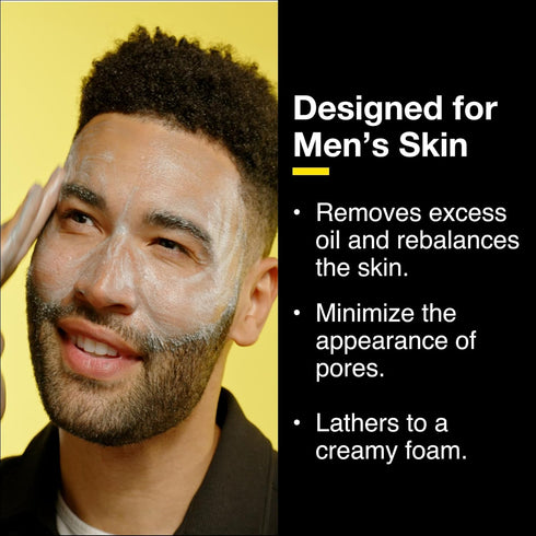 Lumin Men's Charcoal Face Wash, 100ml, 2-Pack - Unclogs Pores, Controls Oil, Prepares Skin for Shaving
