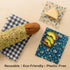 Reusable Beeswax Food Wraps 9-Pack, Organic Eco-Friendly Sustainable Plastic-Free for Sandwiches, Bread, Produce &
