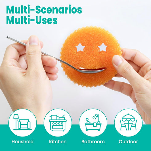 HELIME Scrub Sponges Dish Scrubber, Non-Scratch Multi-Functional Color Sponge, Temperature Controlled Cleaning Pads