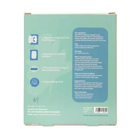 Mama & Wish Witch Hazel Foam and Pad Liners Bundle - Postpartum Essentials