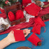 FASHEWELRY 100 Pack Red Velvet Drawstring Bags, 3.6 x 2.8 Inch for Christmas Gift Packaging