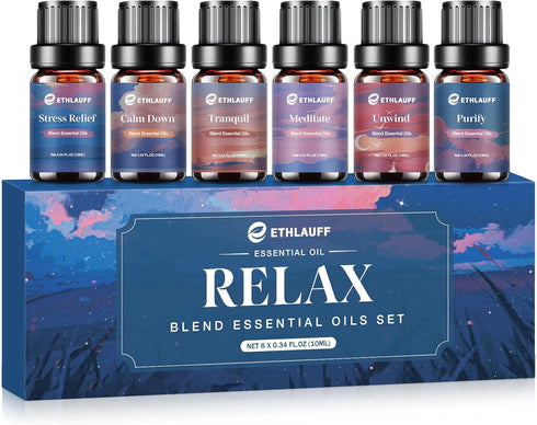 Relax Eessential Oils Set, Diffuser Oil for Home, Humidifiers, Candle Making, Aromatherapy