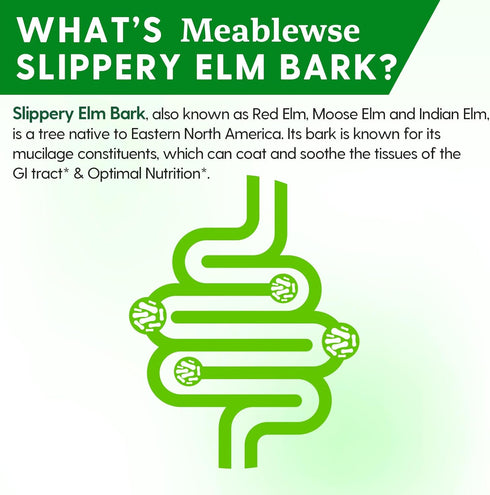 Meablewse 100% 1lb (349 Slippery Elm, Natural Herbs Slippery Elm Powder for Soothing Throat* & Digestive, Diarrhea, PH