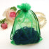 100 Pieces 5x7 inches Gift Wrap Bags, Green Organza Sheer Fabric Drawstring Bags for Baby Shower Favor