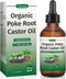 Ourea Organic Poke Root Castor Oil, Natural Lymphatic Support Massage Oil, Soothing Relief