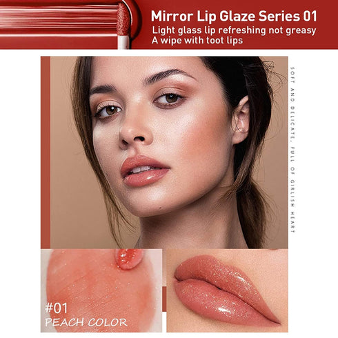 MAEPEOR Shiny Glossy Lipgloss Set 8PCS, Non-Sticky Moisturizing, Long-lasting High Shine & Shimmer Liquid Lipstick