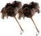 THARAHT 2PCS Ostrich Feather Duster - 16 Inch Fluffy Natural with Wood Handle - Reusable Washable for Home, Car, Office