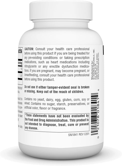 Source Naturals L-Arginine, 1000 mg Free Form, Promotes Increased Circulation, 50 Tablets