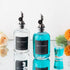 Black Glass Mouthwash Dispenser with Cups, 12.7 oz, 2 Pack, Clear Bottle with Stainless Steel Spout for Bathroom
