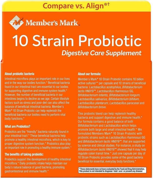 Member's Mark 5x Probiotic Digestive Care Supplement - 2/42ct. Bottles