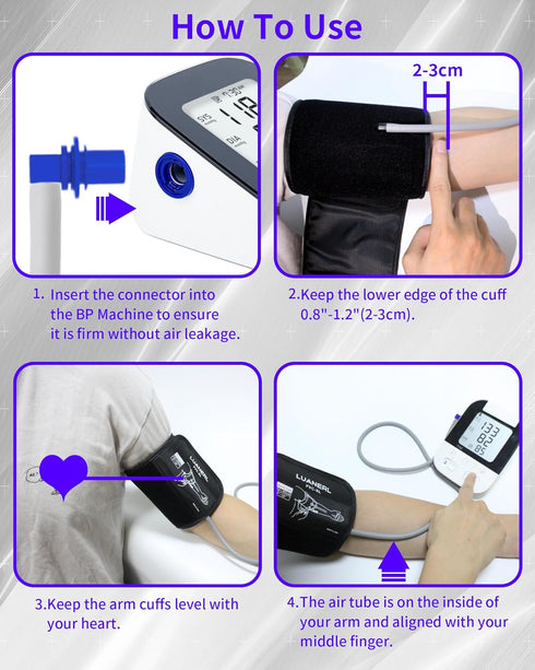 Medium Easy Wrap Blood Pressure Cuff - Compatible with Omron 7”-14” Inches (17-36CM) M Adult Replacement