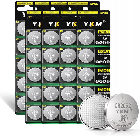 YKM 40 Pack CR2032 Battery CR 2032 3V Lithium Battery for Car Remote