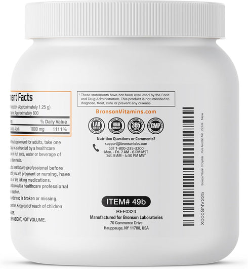 Immune 1 (2.2 Lbs) Bronson Vitamin C Powder Pure Ascorbic Acid Soluble Fine Non GMO Crystals Promotes Healthy System