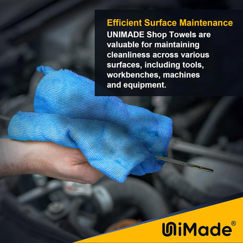 Shop Towels Rags (50 Pack) - Reusable Bulk Microfiber Cleaning Cloth, Lint Free for Car Kitchen Automotive