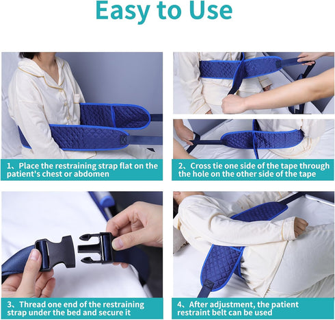 ENLUNTRA Medical Bed Restraint Strap for ElderlyAnti-Fall Waist Belt for ElderlyAdjustable Wheelchair Seat Safety