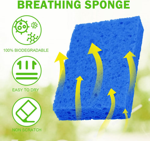 YoleShy 24 Pack Kitchen Sponges Natural Cellulose Compressed Sponges for Cleaning Reusable Dish Sponge Kitchen