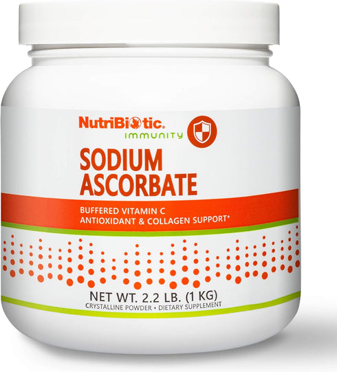 NutriBiotic Sodium Ascorbate Buffered Vitamin C Powder, 2.2 Lb - Vegan, Non-Acidic, Essential Immune Support