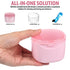 FOMIYES Leak-Proof Bath with Cleaner Brush and Retainer Holder Box, Complete Clean Care for Dentures, Braces (Pink)