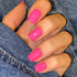 Neon Pink Press on Nails, Short Square Natural Gel Nails, 48Pcs Thick Reusable Fake Nails for Women