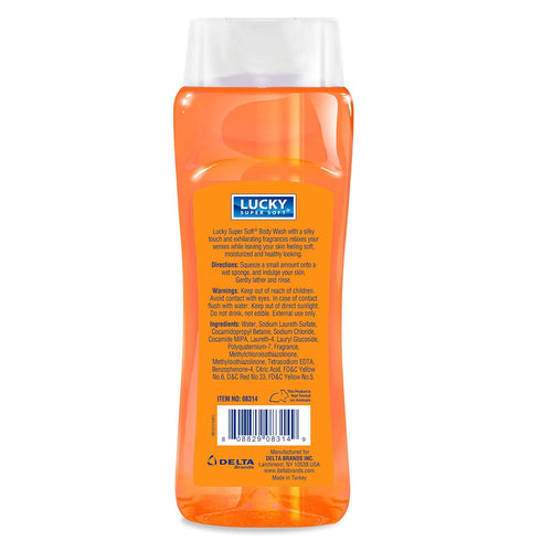 Lucky Super Soft Body Wash, Pomegranate & Peach, 15 Ounce