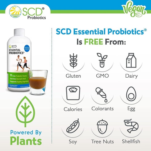 SCD Essential Probiotics for Women, Men, Kids, Toddlers, Liquid Probiotic Supplement for Digestion and Immunity, 11