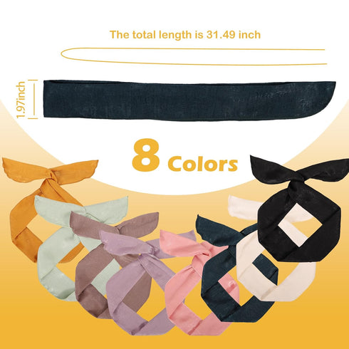 Wire Headbands for Women, Solid Color Wire Hair Wraps with 8PCS Twist Bow Headband Hair Accessories