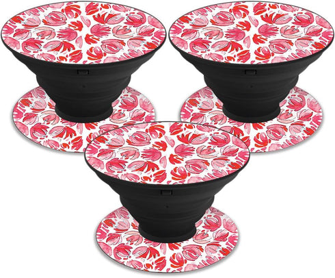 MightySkins Skin (3 Pack) Compatible with PopSockets - Red Petals | Unique Vinyl Decal Wrap Cover | Easy to Apply,