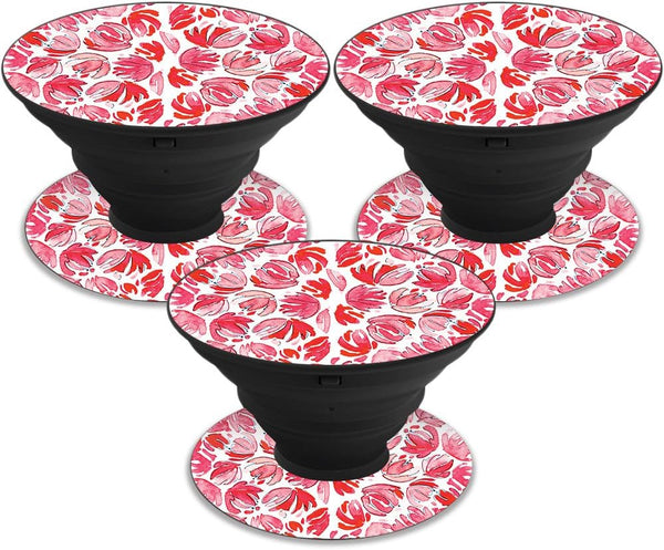 MightySkins Skin (3 Pack) Compatible with PopSockets - Red Petals | Unique Vinyl Decal Wrap Cover | Easy to Apply,