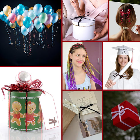 SXDMHYB Ribbon500 Yard1/5" Crimped Curling for Crafts,Gift Wrapping, Balloon String, Baby Shower, Parties & Festivals