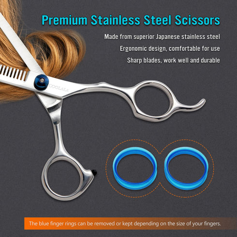 Stainless Steel Hair Cutting Scissors - 6.5 Inch Professional Thinning Shears for Family Use, Man Woman Kids