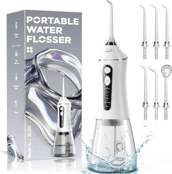 Reure Water Flosser for Teeth Cleaning and Flossing, 5 Modes Rechargeable Cordless Oral