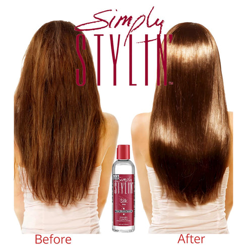 Simply Stylin' Silk Serum 4 fl oz - Anti-Frizz Hair Product and Heat Protectant for Women